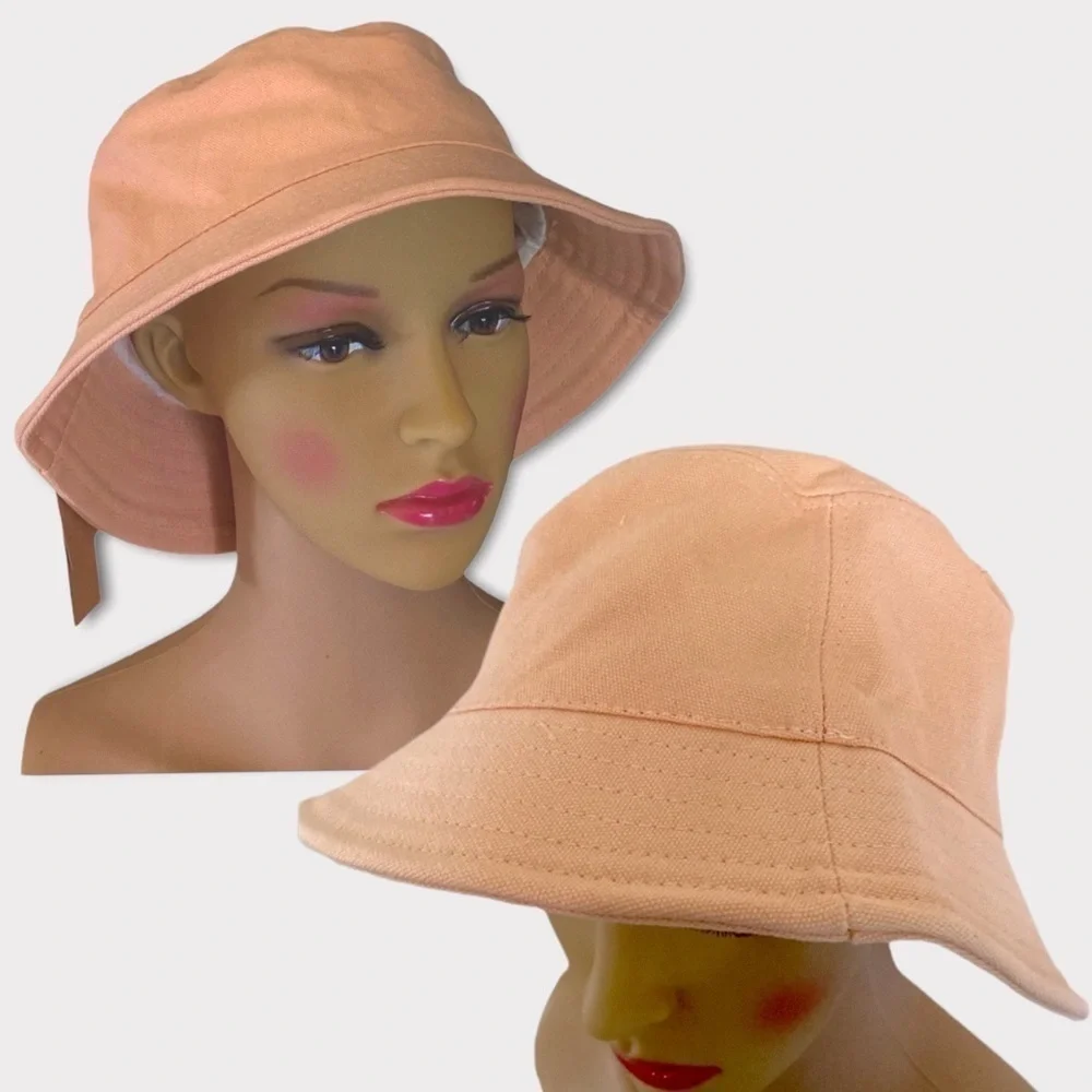 Steve Madden Canvas Bucket Hat Women’s OS Peach NWT